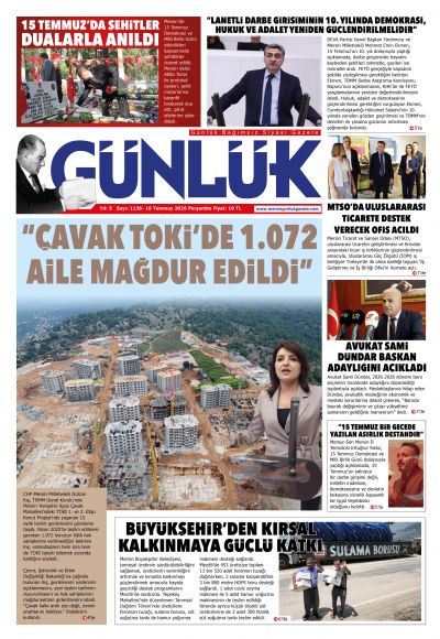 Mersin Günlük Gazetesi 1. Sayfa