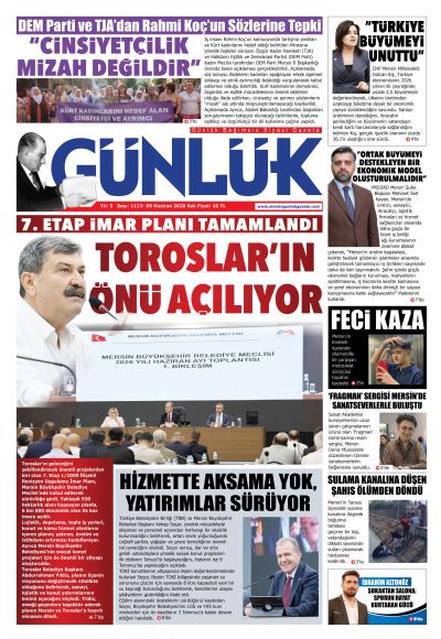 Mersin Günlük Gazetesi 1. Sayfa