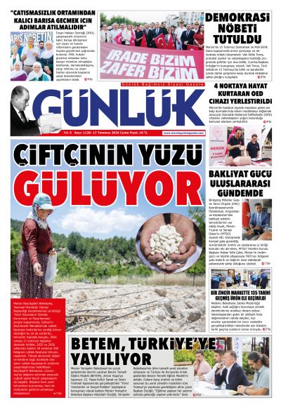 Mersin Günlük Gazetesi 1. Sayfa